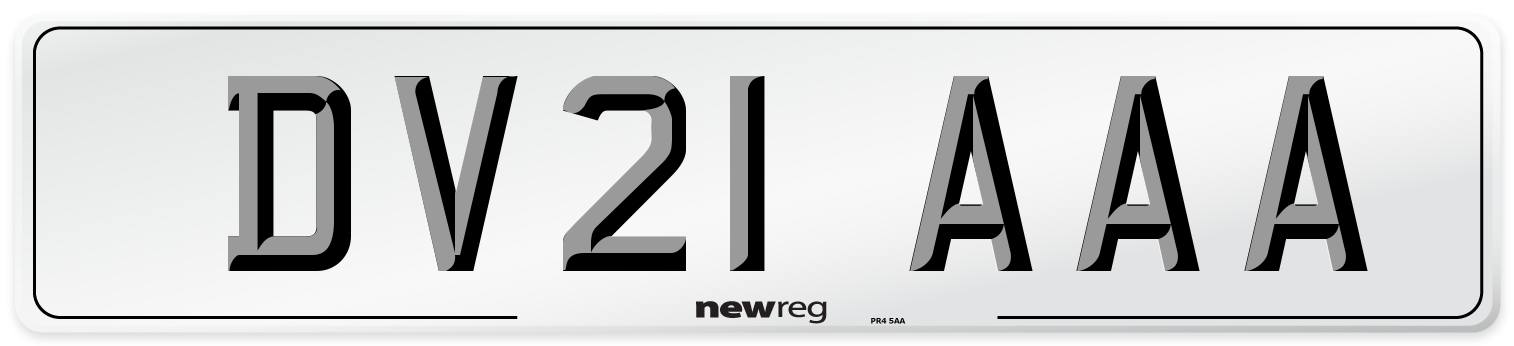 DV21 AAA Number Plate from New Reg